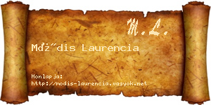 Módis Laurencia névjegykártya